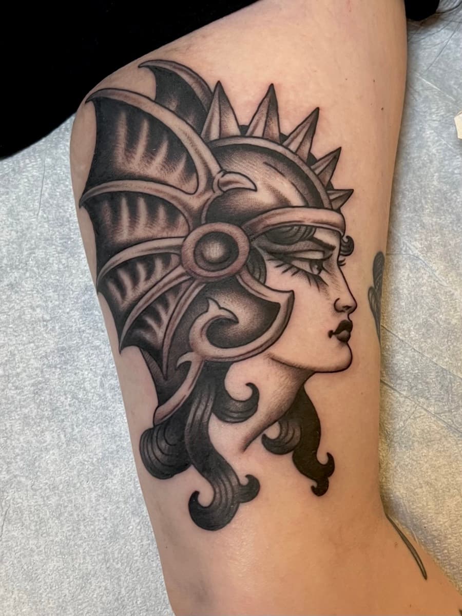 Traditional tattoo by Abbie Fitzpatrick at Historic Tattoo Portland