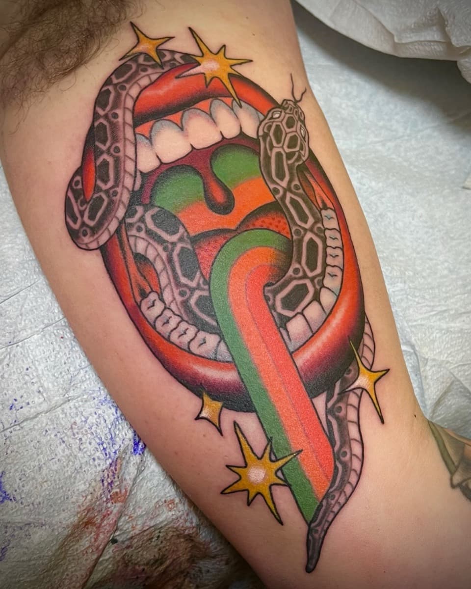 Traditional tattoo by Abbie Fitzpatrick at Historic Tattoo Portland
