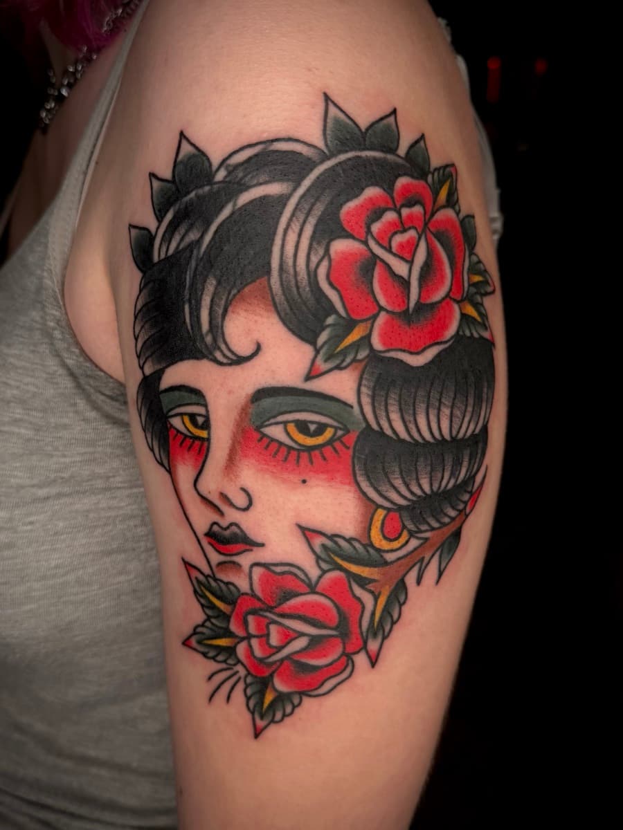 Classic traditional tattoo by Adam DeFiglio at Historic Tattoo SE Portland