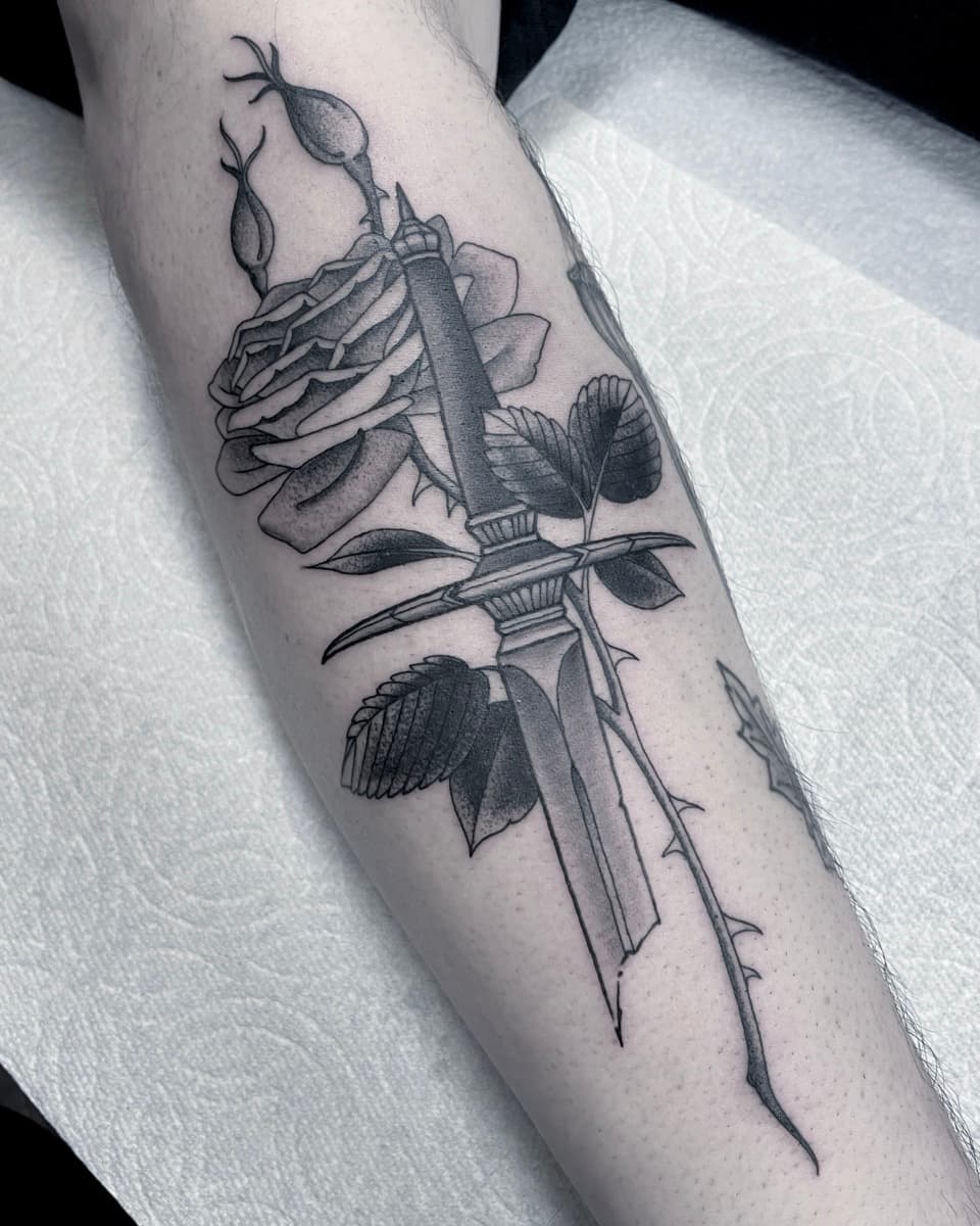 Classic American traditional tattoo by Blane Portland tattoo artist