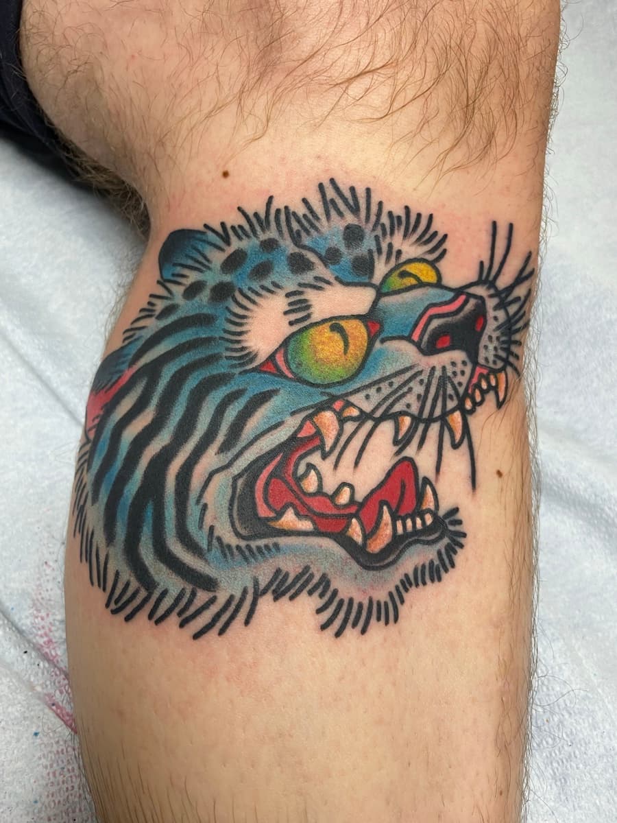 Vibrant traditional tattoo by Craig Brown at Historic Tattoo SE Portland