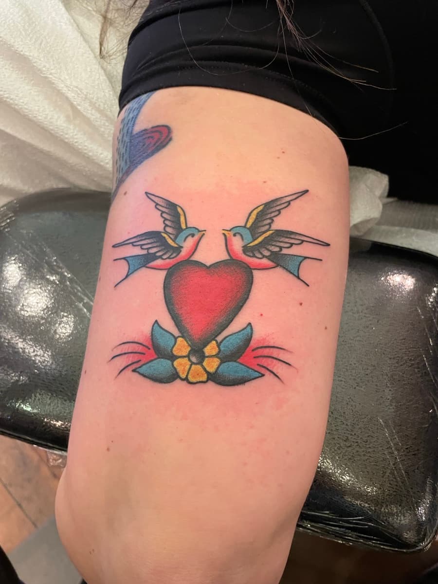 Classic traditional tattoo by Krystian Schneider Portland tattoo artist